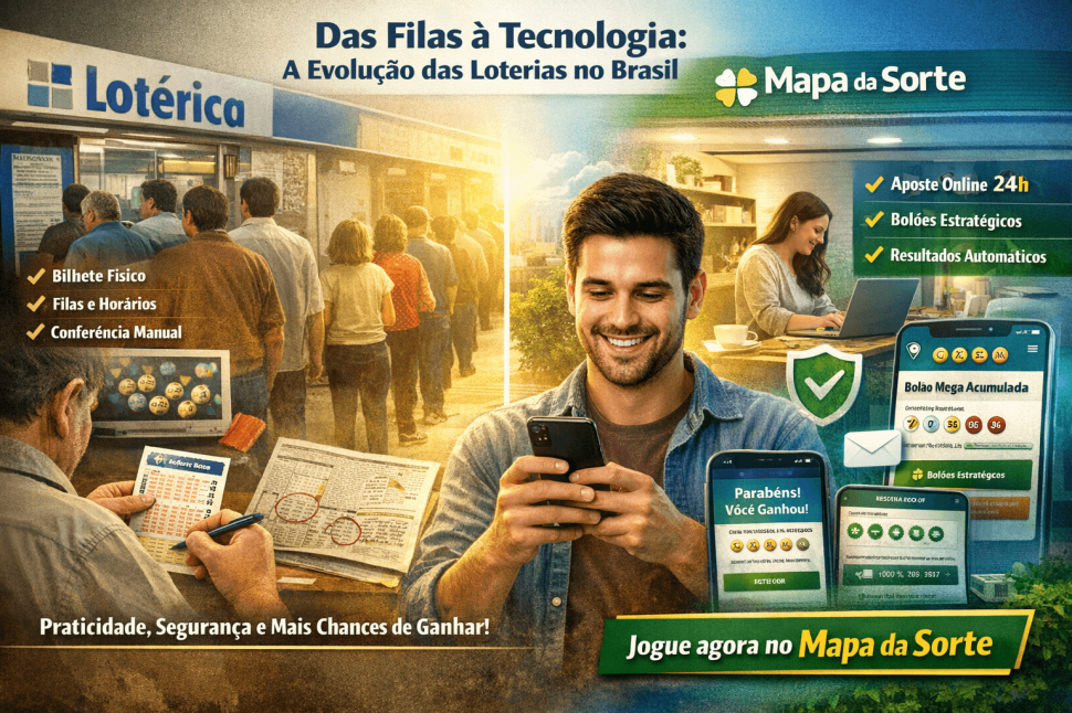 Da Lotérica ao Celular: Como a Tecnologia Transformou o Jeito de Apostar.