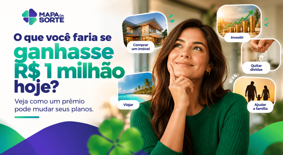 O que você faria se ganhasse R$ 1 milhão hoje? Veja como um prêmio pode mudar seus planos.