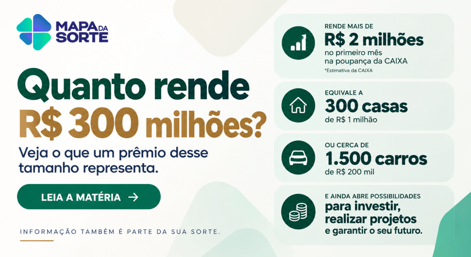 Quanto rende R$ 300 milhões? Veja o que um prêmio desse tamanho representa