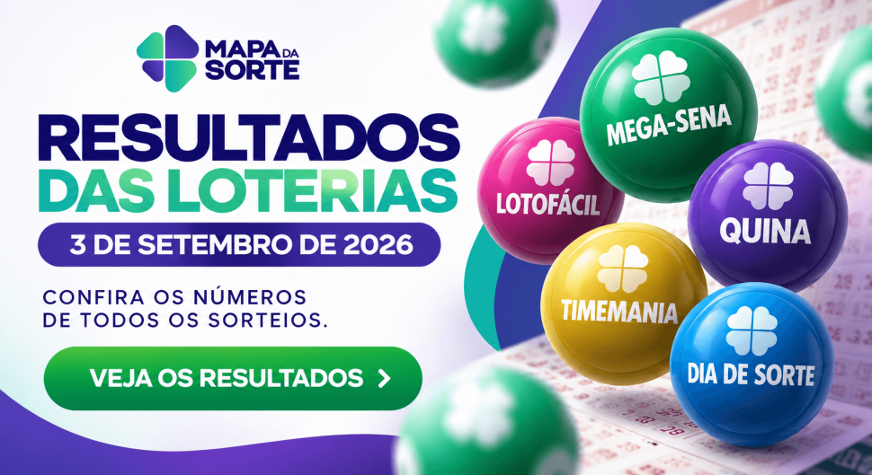 Resultados das Loterias de 3 de Setembro de 2026: Confira os Números Sorteados