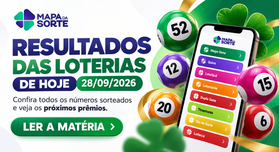 Resultados das loterias de hoje, 28/09/2026: confira os números sorteados e os próximos prêmios