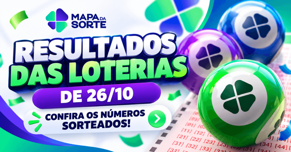 Resultados das loterias de segunda-feira (26/10): confira os números sorteados